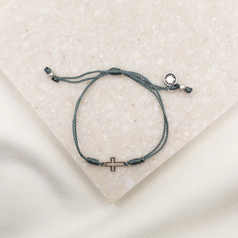 Filled by Faith Bracelet- Slate Silver