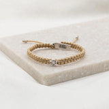 Family Virtues Wonderfully Made Purpose Bracelet - Silver Cross- Cream