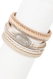 Reno Resin Stone Leather Bracelet