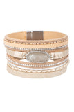 Reno Resin Stone Leather Bracelet