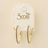 Sparkle & Shine Sm Rhinestone Hoop Earring - Greige/Gold