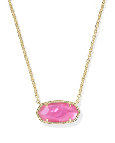 Elisa Gold Statement Short Pendant Necklace in Azalea Illusion