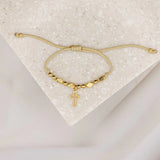 Open Cross Little Saints Bracelet- Gold