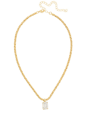Emerald Rope Chain Pendant Necklace