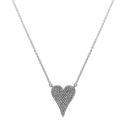 Dripping CZ Heart Necklace