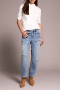 AUDREY SUPER STRAIGHT FLOOD JEANS-WASHEDBLUE