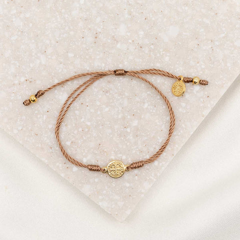 Breathe Blessing Bracelet in Taupe/Gold