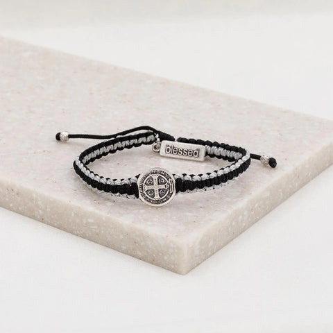 Gratitude Blessing Bracelet-in Metallic Silver