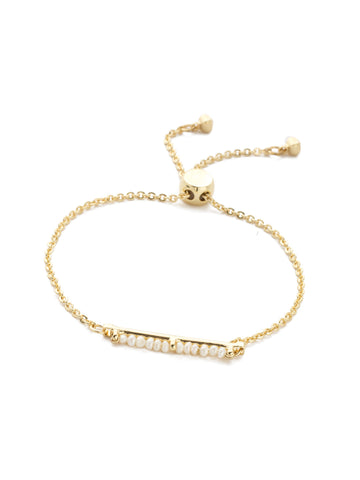 Sorrelli Elena Slider Bracelet in Bright Gold-tone Polished Pearl