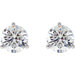 Diamond Earrings 3 Prong Round Stud Martini Setting