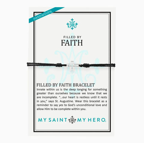 Filled by Faith Bracelet Black/Silver