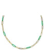 Courtney Gold Enamel Link and Chain Necklace in Green