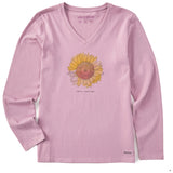 Women's Hello Sunshine Sunflower Long Sleeve Crusher-LITE Vee