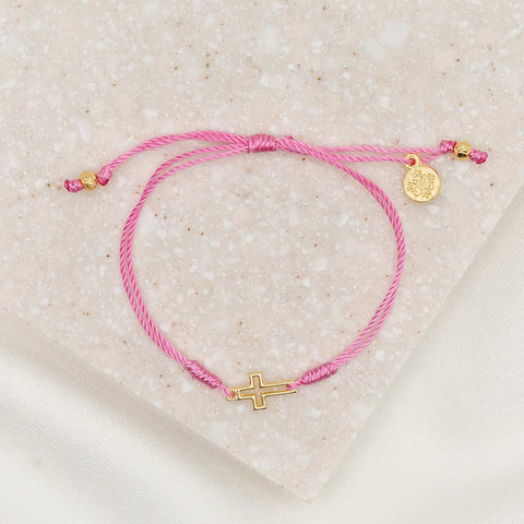 Filled by Faith Bracelet in Pink/Gold