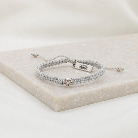 Wonderfully Made Bracelet - Silver Cross - Silver Metallic