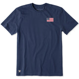 Men's Old Glory Short Sleeve Crusher Tee in Blue
