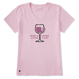 Women's Wine a Laugh Little a Lot Short Sleeve Crusher-LITE Vee