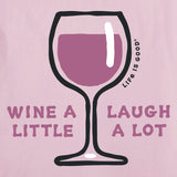Women's Wine a Laugh Little a Lot Short Sleeve Crusher-LITE Vee
