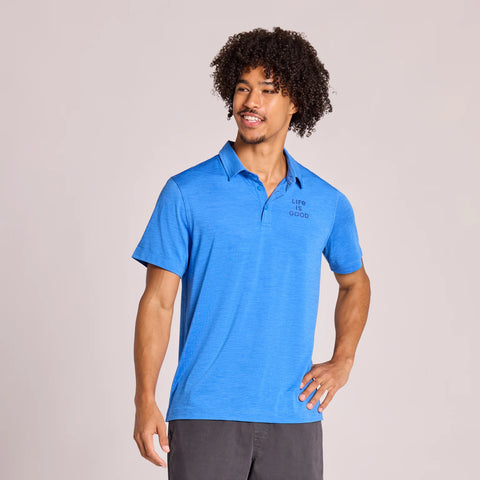 Men's Clean Stacked Branding Short Sleeve Sun Crusher Polo