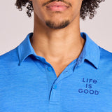 Men's Clean Stacked Branding Short Sleeve Sun Crusher Polo