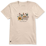 Women's Happy Fall Wildflowers Short Sleeve Crusher Tee