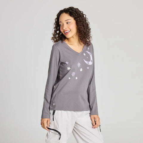 Women's Harvest Bloom Moon Long Sleeve Crusher Vee