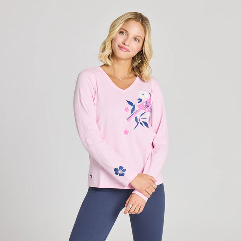 Women's Cardinal Bloom Long Sleeve Crusher Vee