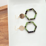 Lennox Earrings - Olive Tortoise