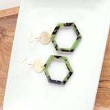 Lennox Earrings - Olive Tortoise