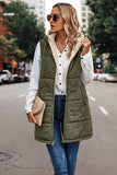 Faux Fur Zipper Front Open Pockets Coat in Green