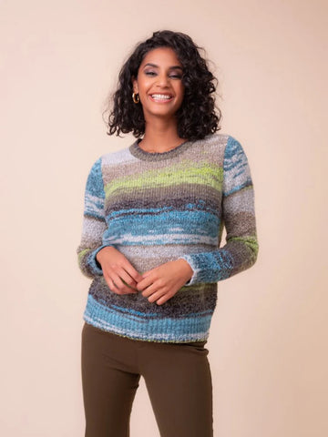 Space Dye Striped Sweater