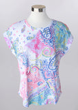 Short Sleeve Paisley Top