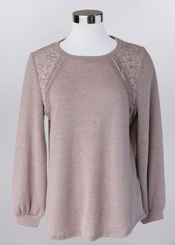 Long Sleeve Knit Top in Hazelnut