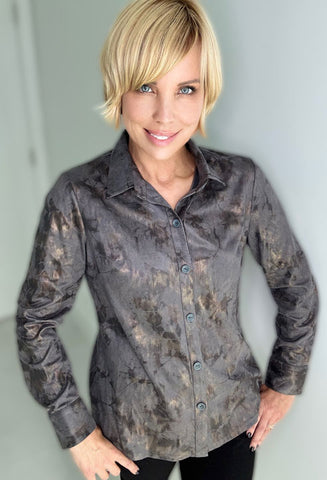Dressy Shirt Jacket Brown