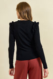Ruffle Shoulder Long Sleeve Top
