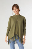 Heavenly Luxe Fringe Sweater in Olive