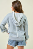 Reverse Fabric Detail Hoodie Sweatshirt in Heather Grey