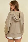 Reverse Fabric Detail Hooded Sweatshirt in Sand