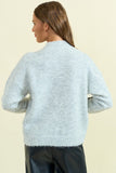 Floral Applique Mock Neck Sweater