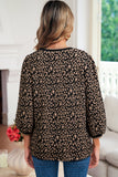 Leopard Print Puffy Sleeve Top
