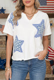 Patriot Star Patched Mineral Washed Tee in White