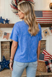 Patriot Star Patched Mineral Washed Tee in Blue