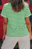 Stripe Scalloped Trim T Shirt