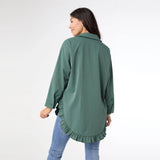 Tunic Top with Ruffle Bottom in Teal