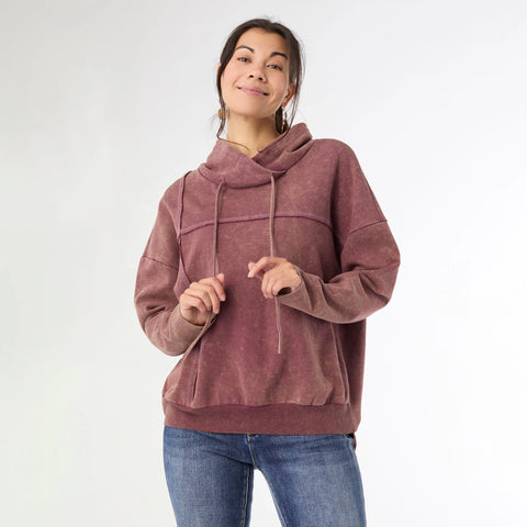 Vintage Antique Wash Sweatshirt in Burgundy