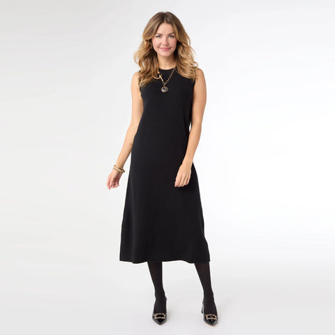 Sleeveless Sweater Dress in Black