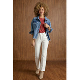 Baby Bootcut with Frayed Ankle Bottom in Feather