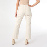 Baby Bootcut with Frayed Ankle Bottom in Feather