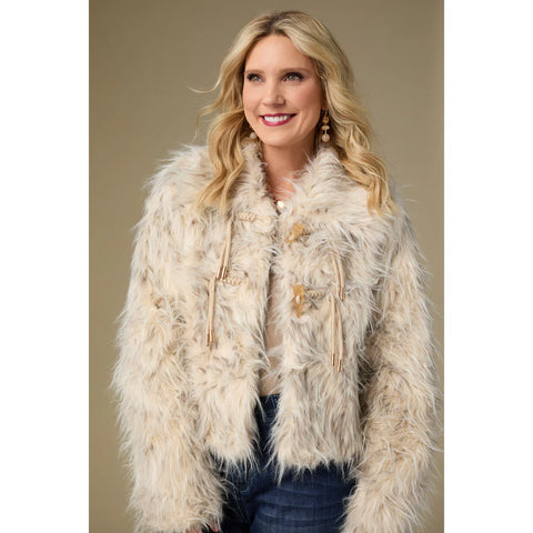 Gianna Faux Fur Jacket in Natural