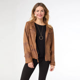 Elway Faux Leather Jacket in Brown